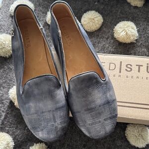 BED|STU Black Driftwood Leather Flats Lindy